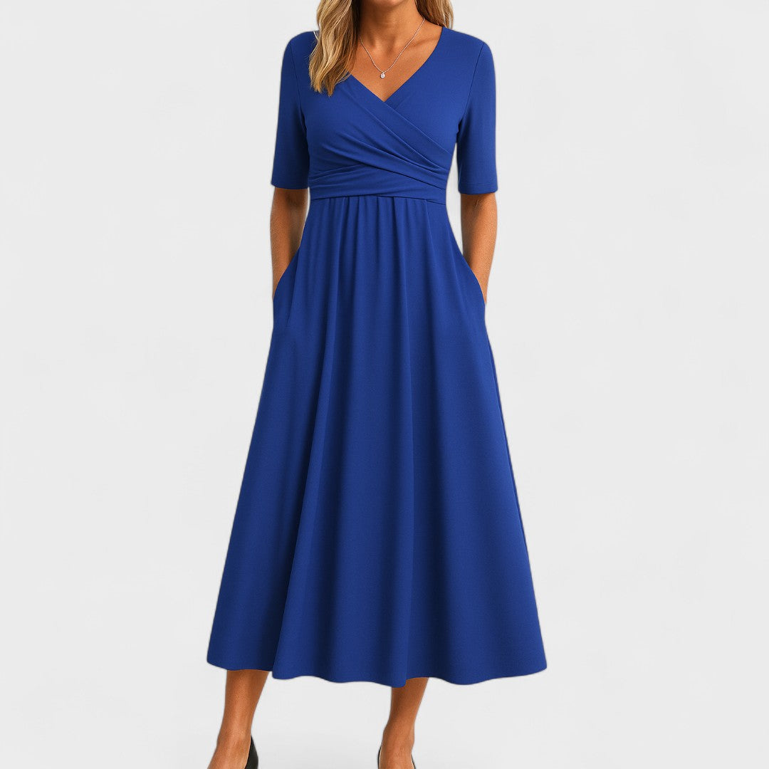 Eleonor - Vestido Midi Elegante com Bolsos