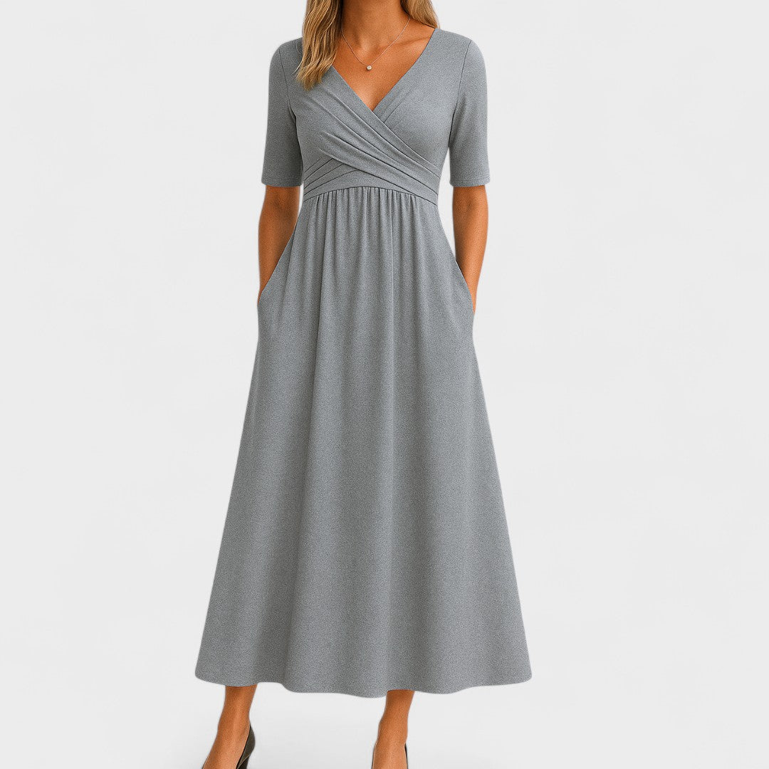 Eleonor - Vestido Midi Elegante com Bolsos