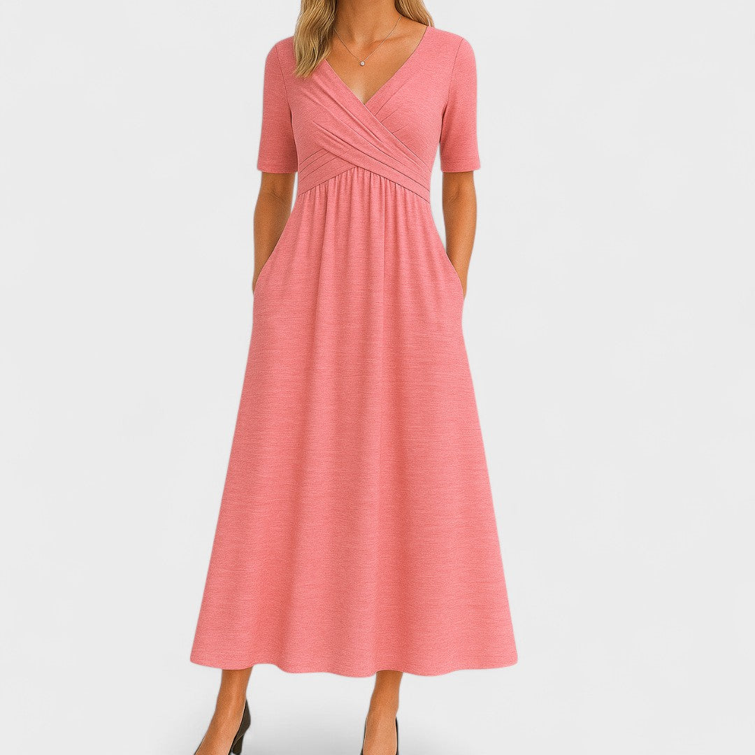 Eleonor - Vestido Midi Elegante com Bolsos