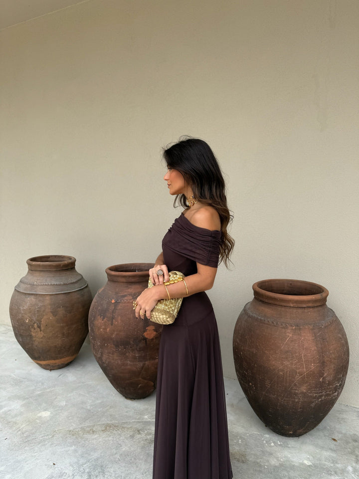 Joana - Vestido Longo Castanho
