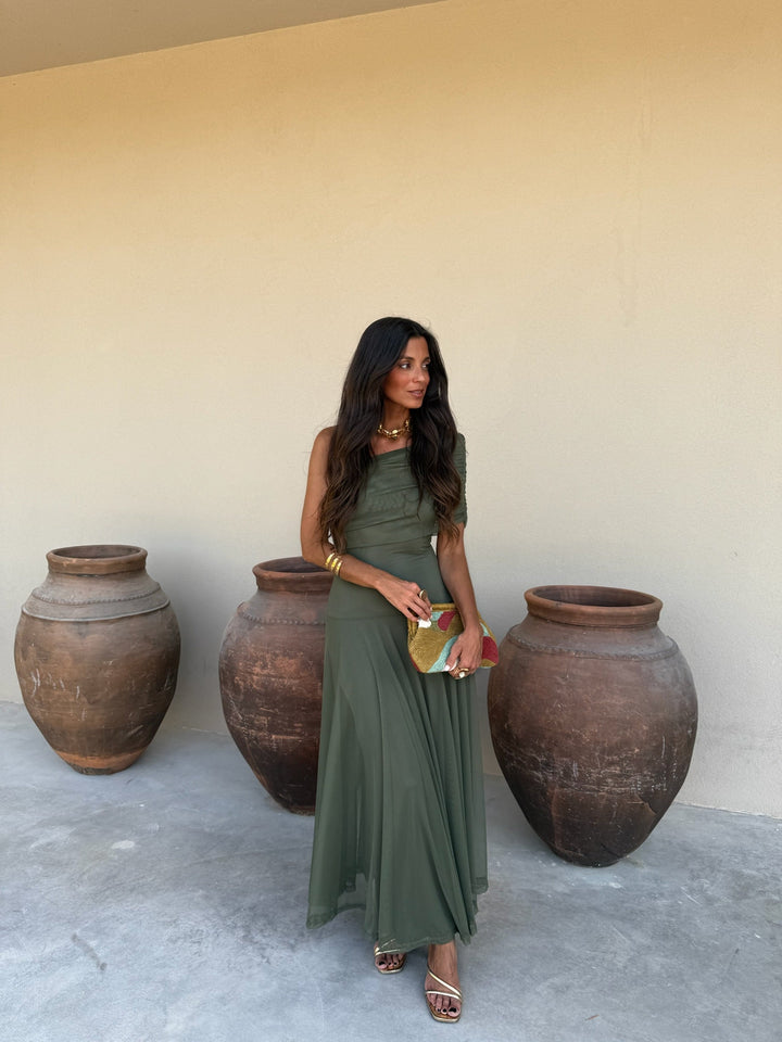 Clara - Vestido verde longo