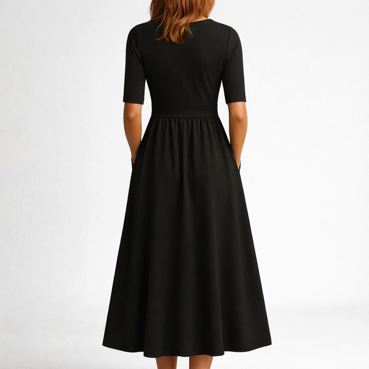 Eleonor - Vestido Midi Elegante com Bolsos