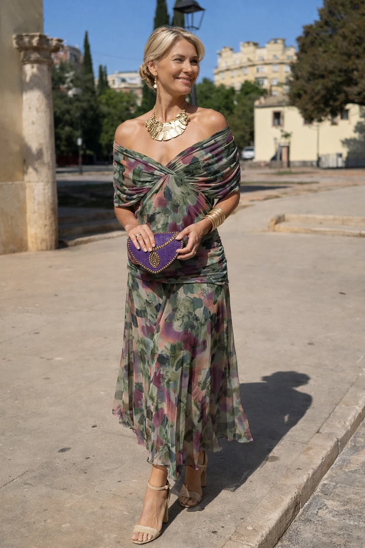 Margarida - Vestido longo decote em V