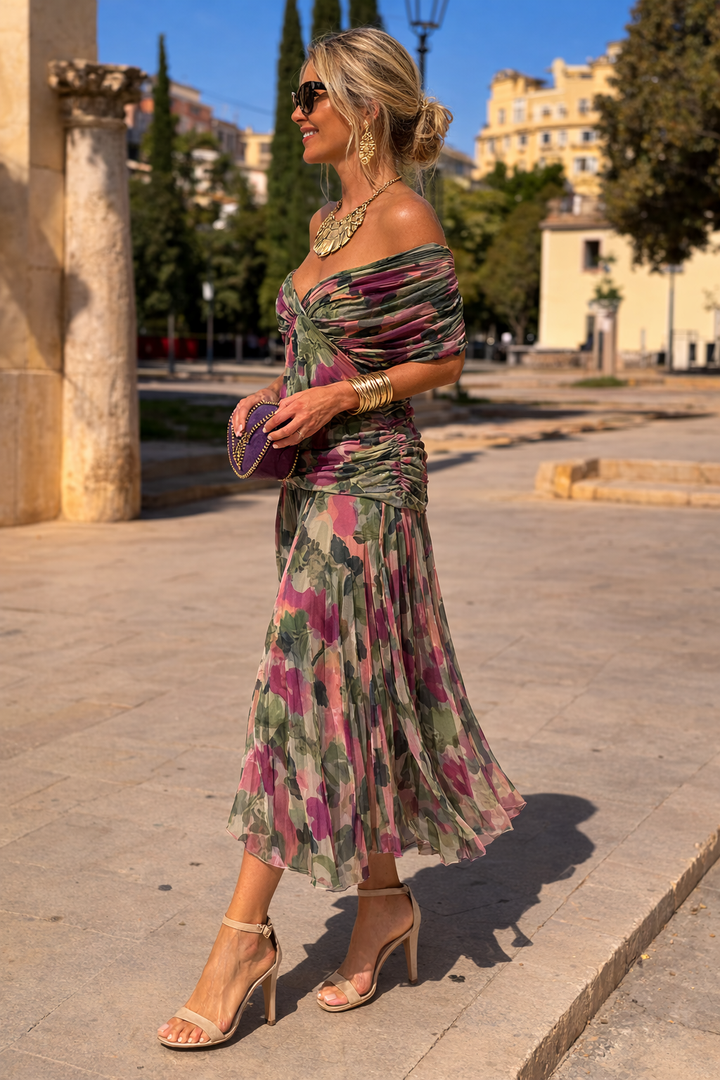 Margarida - Vestido longo decote em V