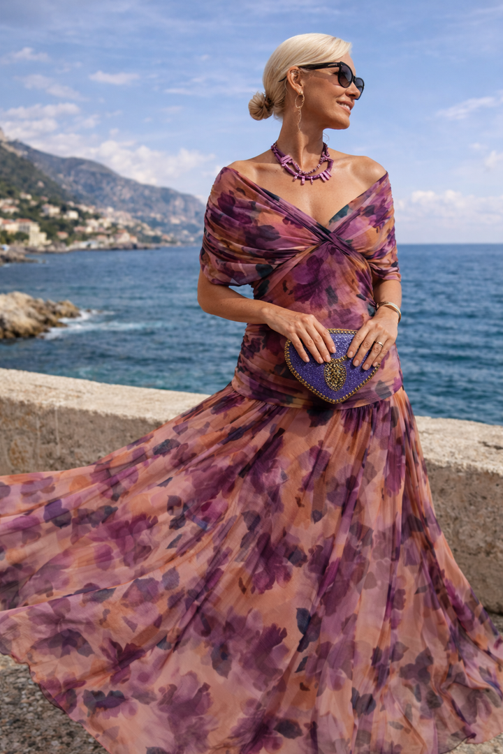 Margarida - Vestido longo decote em V