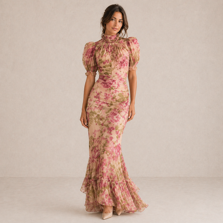 Sara - Vestido longo estampado
