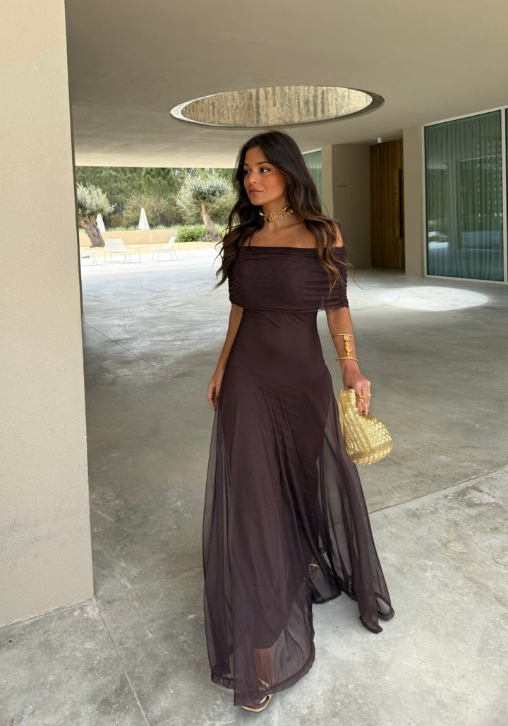 Joana - Vestido Longo Castanho