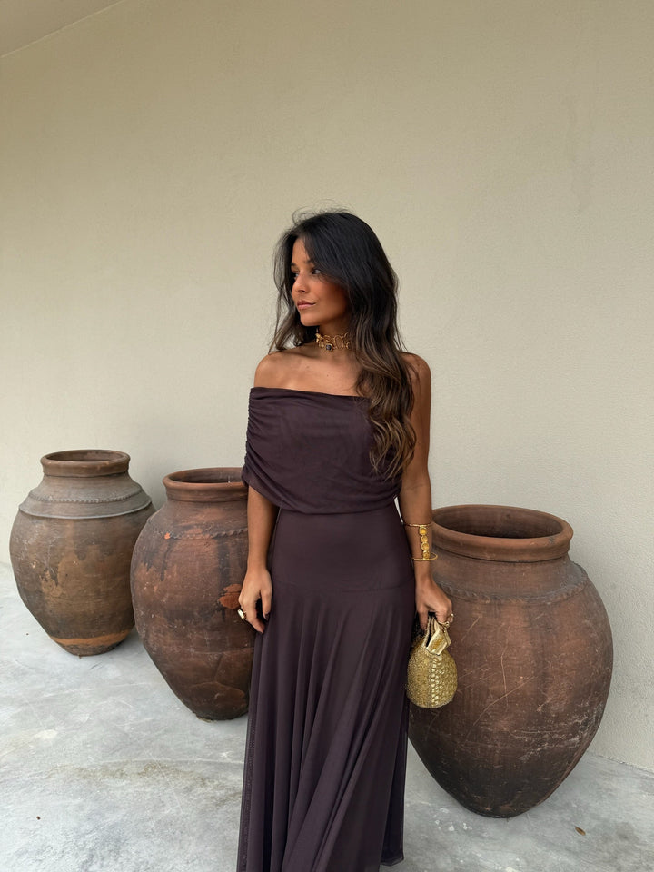 Joana - Vestido Longo Castanho