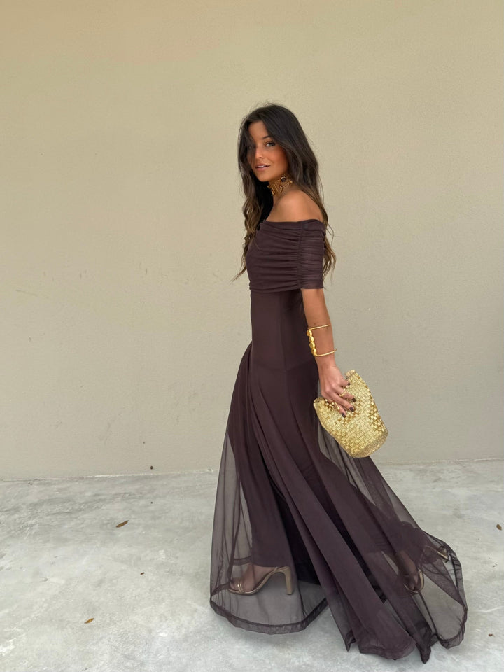 Joana - Vestido Longo Castanho
