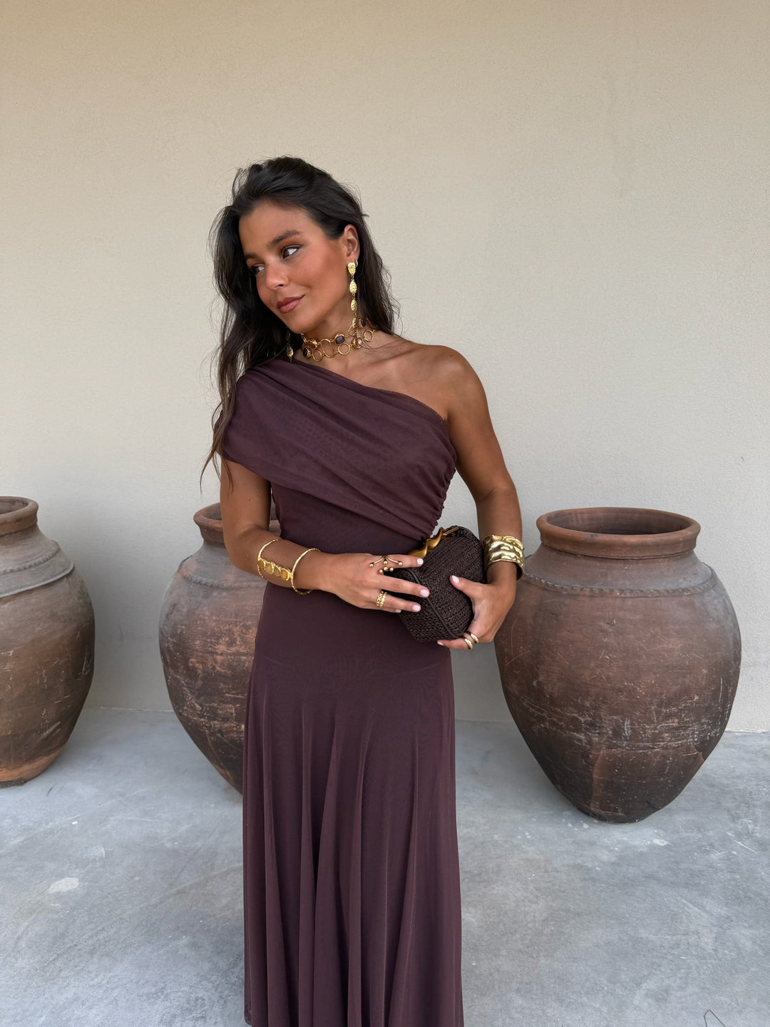 Joana - Vestido Longo Castanho