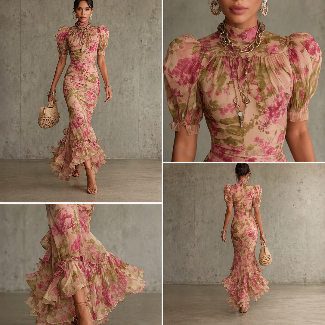 Sara - Vestido longo estampado